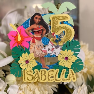 Customized Moana Cake topper, Moana Birthday Theme, Moana Party Decor, Any Age, Any Name, Personalized Birthday Topper