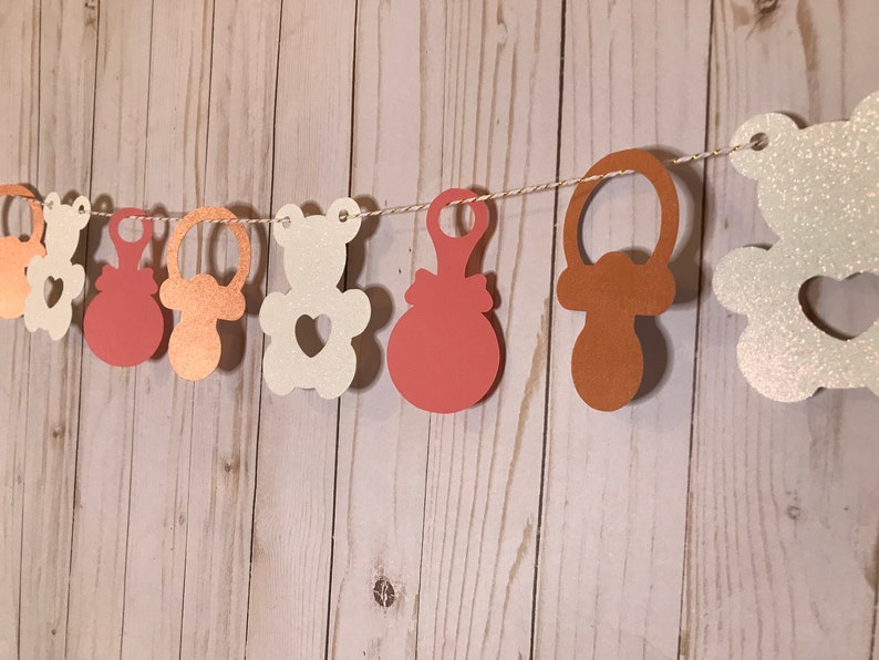 Baby Shower Garland Paper Custom Pink and Rose Gold Garland Pink and Gold Birthday|First Birthday Photo Backdrop|