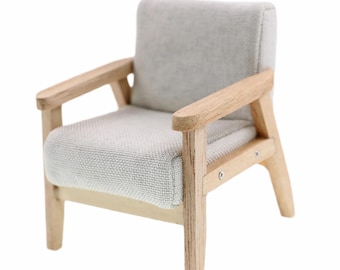 Handmade 1:12 Scale Miniature Sofa - Modern Scandinavian Dollhouse Furniture