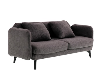 1:12 Scandinavian Two-Seater Sofa -Dollhouse Furniture - Nordic Style  Loveseat Armchair /W Pillows Couch