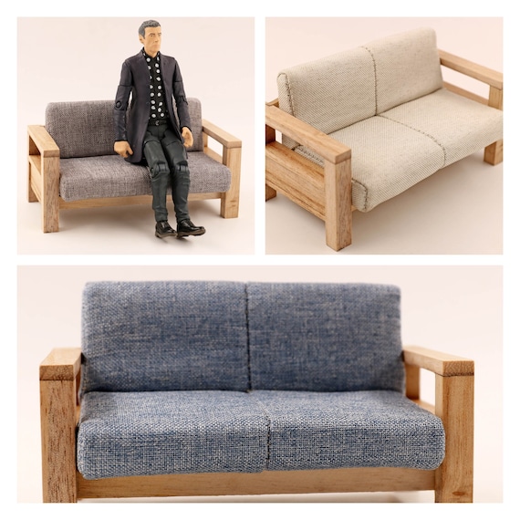 1//12 Dollhouse Miniature Single Sofa Loveseat Couch for Living Room Furniture