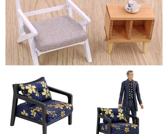 1:12 Scale Dollhouse Miniature Furniture Modern Single Chair Arm Chair  Wood Toy