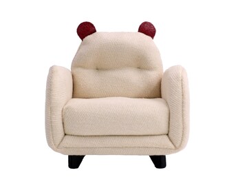 1:12 Pet Shaped Miniature Armchair - Dog & Cat Designs - Fabric Upholstered - Adorable Dollhouse Furniture