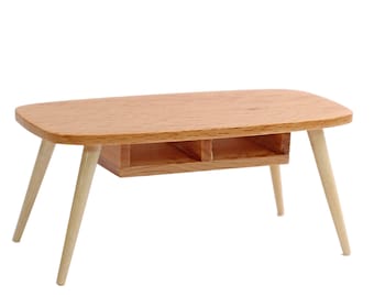 1:12 Scale Birch Wood Dollhouse Coffee Table – Miniature Furniture