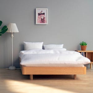 1:12 Dollhouse Furniture Miniature Bedroom Decor Wooden Bed Suspended Bed Modern OB11 Toy