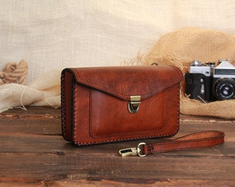 mens leather hand purse