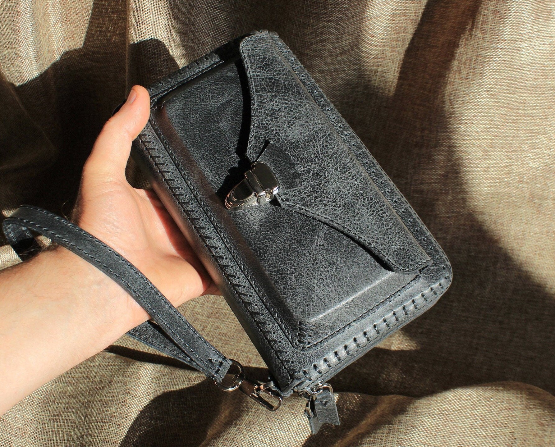 Woman Wallet Clutch Double Zip Walletdouble Zip Around - Etsy Canada