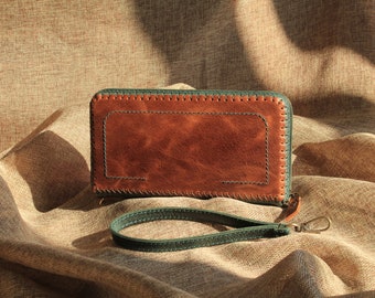 Wallet, Ziper around wallet , Leather Wallet, Clutch Wallet, Long Wallet Zipper, Wallet,Leather Travel Wallet,Zipper wallet women