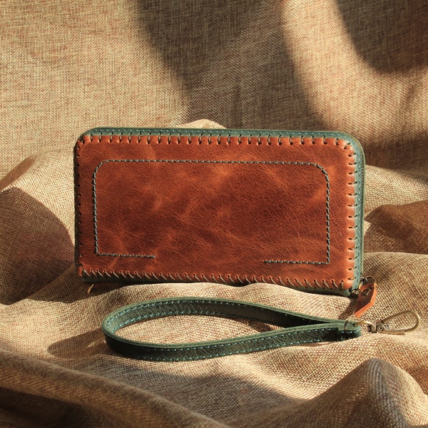 Wallet, Ziper around wallet , Leather Wallet, Clutch Wallet, Long Wallet Zipper, Wallet,Leather Travel Wallet,Zipper wallet women