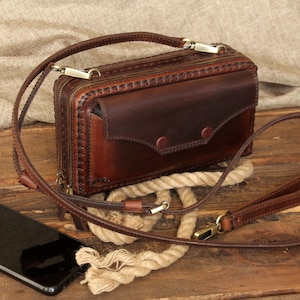 Bolsa feminina pequena, bolsa de ombro masculina, bolsa com compartimento para smartphone, carteira tipo clutch crossbody, carteira com zíper duplo, bolsa tipo bolsa,