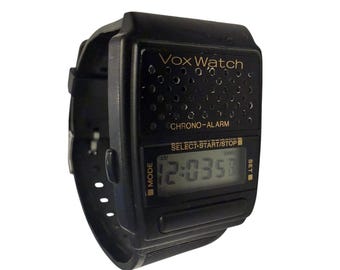 Orologio Micronta Vox 63-5041 con sveglia digitale parlante e cronografo, funzionante, compatibile con Radio Shack.