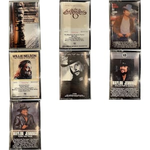 Country Music Cassette Lot of 7: Waylon Jennings, Willie Nelson, Oak Ridge Boys