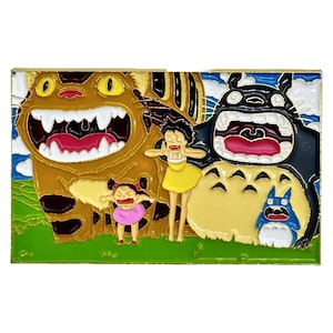Totoro Anime Characters Shout for Joy! Enamel Pin