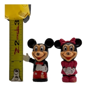 Set de figuras de plástico vintage de Mickey y Minnie Mouse de Disney imagen 3