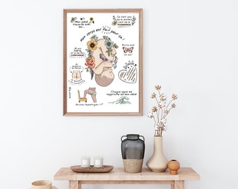 Poster/  Affiche / Bébé in utero Clinique; sage-femme; maison de naissance; yoga prénatal; bureau; accouchement