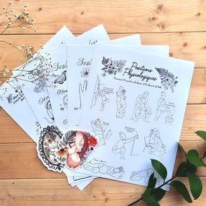 NATURAL BIRTH BUNDLE / baby, positions, plan, birth, labor, pregnancy, Bonapace, preparation, illustration, doula