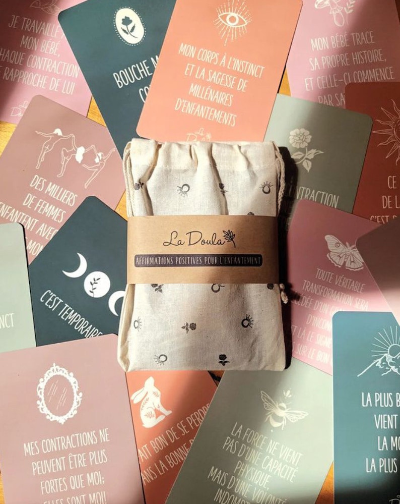 Cartes Affirmations Positives pour l'Enfantement / doula; sage-femme; cards; naissance; mantra; accouchement; childbirth image 1