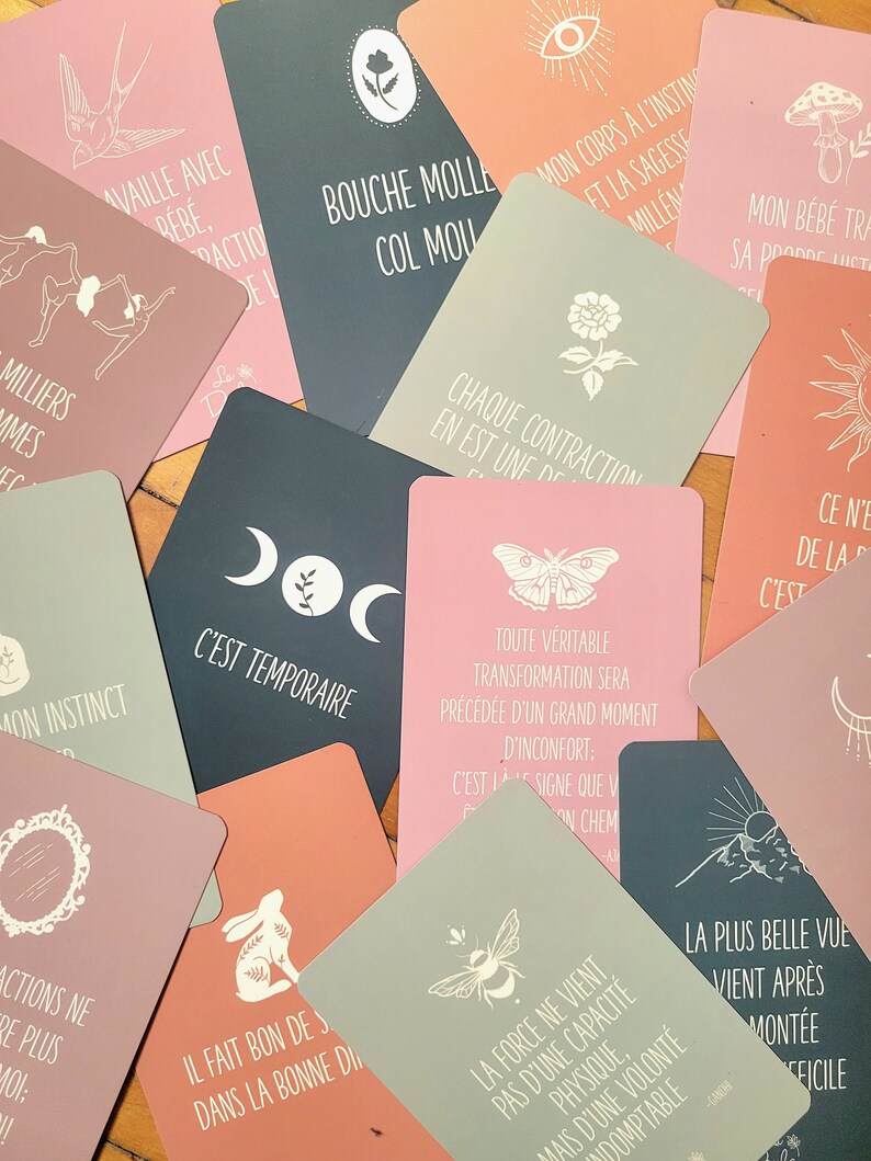 Cartes Affirmations Positives pour l'Enfantement / doula; sage-femme; cards; naissance; mantra; accouchement; childbirth image 7