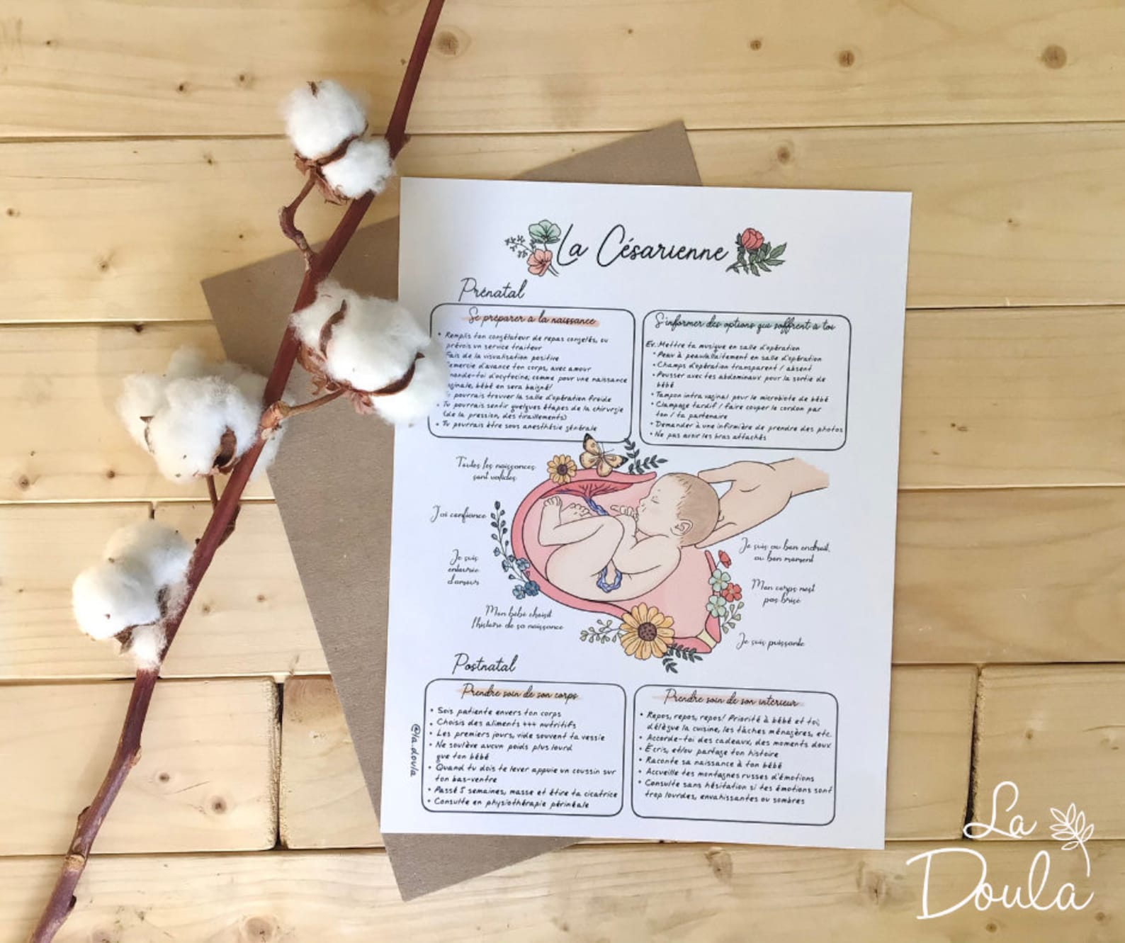 NUMÉRIQUE/ Césarienne / VERSION COULEUR ; illustration, naissance ...