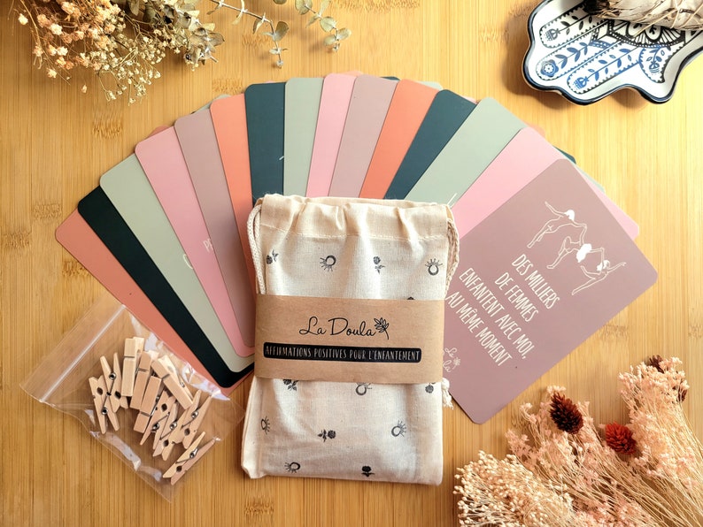Cartes Affirmations Positives pour l'Enfantement / doula; sage-femme; cards; naissance; mantra; accouchement; childbirth image 2