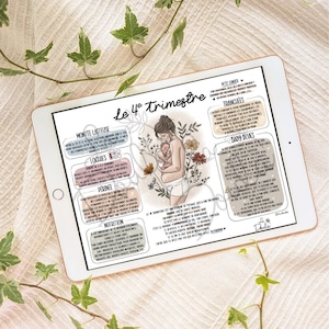 4e TRIMESTRE numérique; aide-mémoire/ accouchement; postnatal; postpartum; babyblues; montée laiteuse; doula