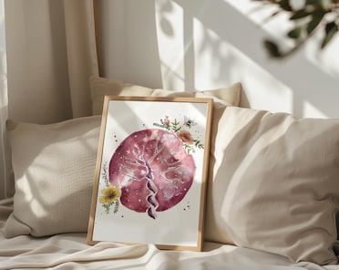 Watercolor Poster THE PLACENTA / Doula, Midwife, Art, Birth