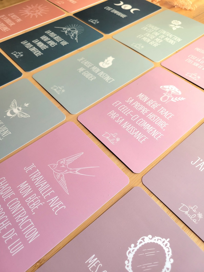 Cartes Affirmations Positives pour l'Enfantement / doula; sage-femme; cards; naissance; mantra; accouchement; childbirth image 6