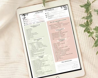 LISTA DE VERIFICACIÓN DEL PLAN DE PARTO / nacimiento, parto, doula, prenatal, partera, doula, preparación, bebé, embarazo