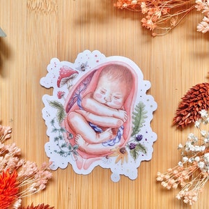 &quot;Wild Child&quot; vinyl sticker / sticker, doula, baby, uterus, womb, breech, seat, car, empowerment, gift, vinyl, midwife