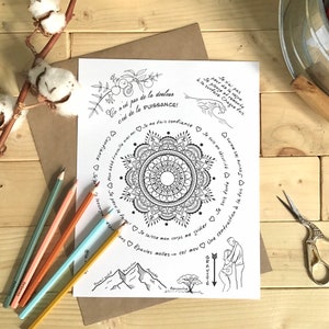 VERSIÓN EN PAPEL Mandala / motivación, positivo, parto natural, doula, partera, parto, ilustración