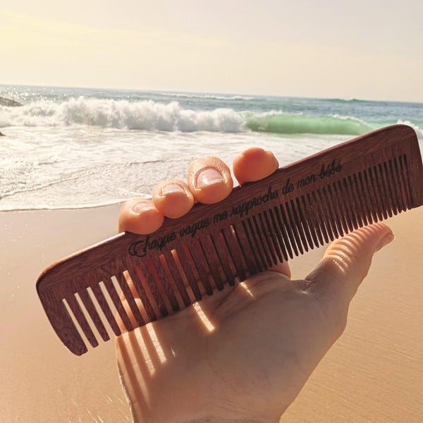 Peigne Acupression en Bois / doula, accouchement, grossesse, sage-femme, naissance, enfantement, naturel, soulagement douleur,