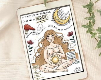 DIGITAL; Woman in labour; illustration/ natural childbirth; doula; physiological positions; natural birth;