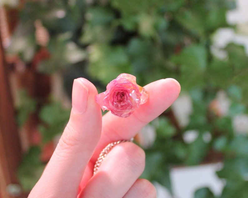 Boho Necklace Rose Bud Necklace Flora Pendant Flower Girl Necklace Unique Gifts Resin Necklace Fun Rose Pendant Romantic Gifts