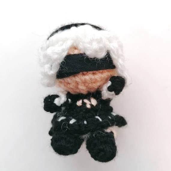 Nier Automata 2b Plush Keychain Kawaii Amigurumi Inspired By Etsy