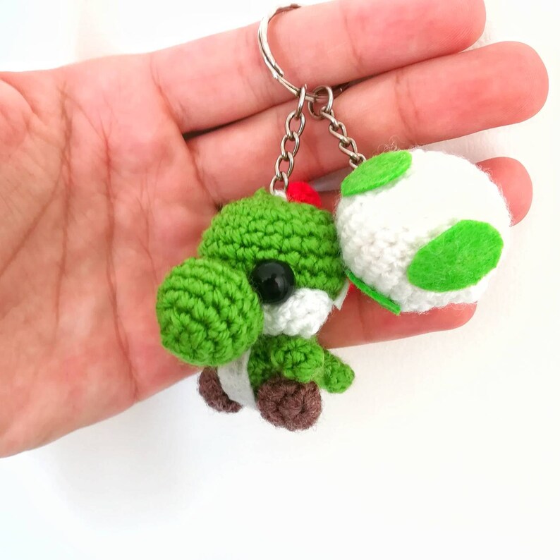 Yoshi with egg plush/keychain chibi plushie amigurumi handmade | Etsy