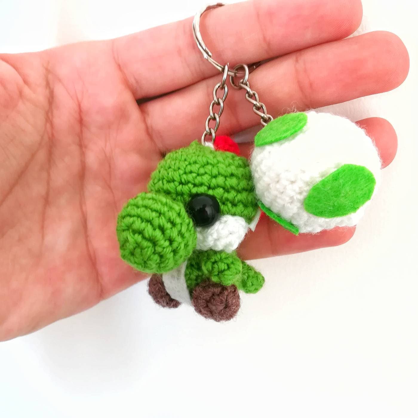 Yoshi With Egg Plush/keychain Chibi Plushie Amigurumi Handmade