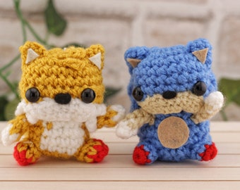 Tails amigurumi plush Keychain from Sonic the Hedgehog, aka Miles Prower