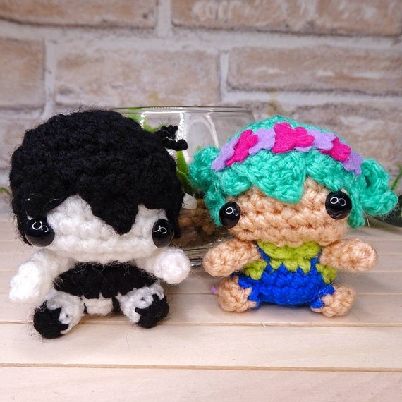 Omori and Basil Dream Form Amigurumi Plush Keychain Inspired 