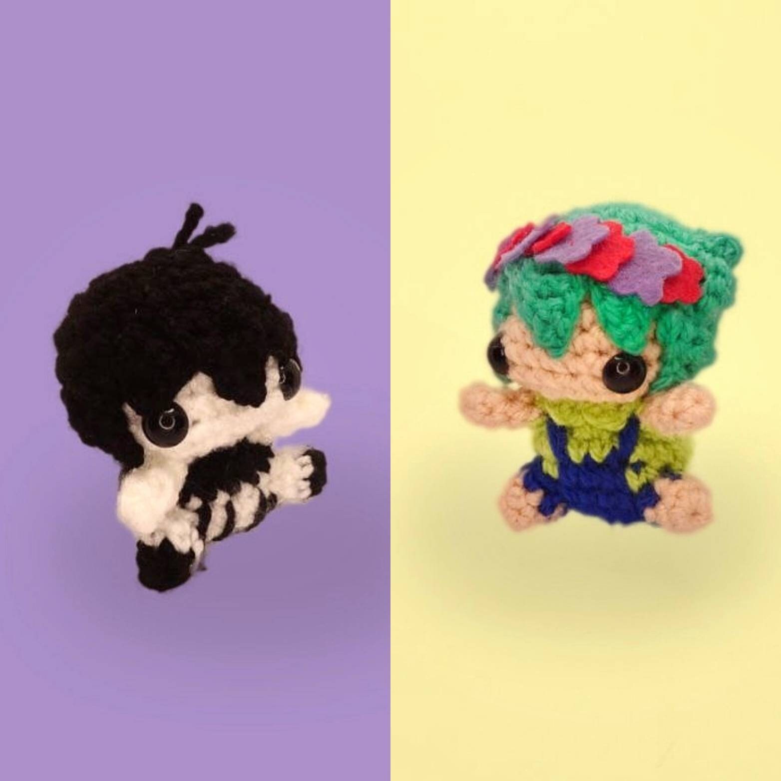 Omori and Basil Dream Form Amigurumi Plush Keychain Inspired 