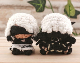 2B and 9S amigurumi plushes inspired by Nier: automata Nier saga