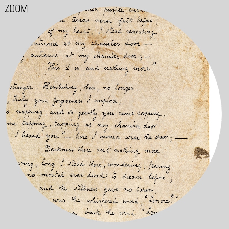 Printable Edgar Allan Poe The Raven poem handwriting | Etsy