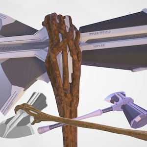 Thor Axe Stormbreaker 3D model (DIGITAL FILES ONLY) 2 Handles (Groot and Asgardian)