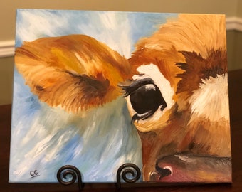 Cow Oil painting on canvas 16x20