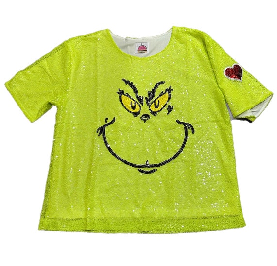 Lime Green Sequin Grinch Shirt Etsy