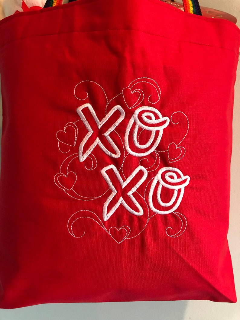 Mom Wife Sister XO Embroidered Tote Bag perfect for Valentine/'s Day or Just to Say I Love You for Girlfriend