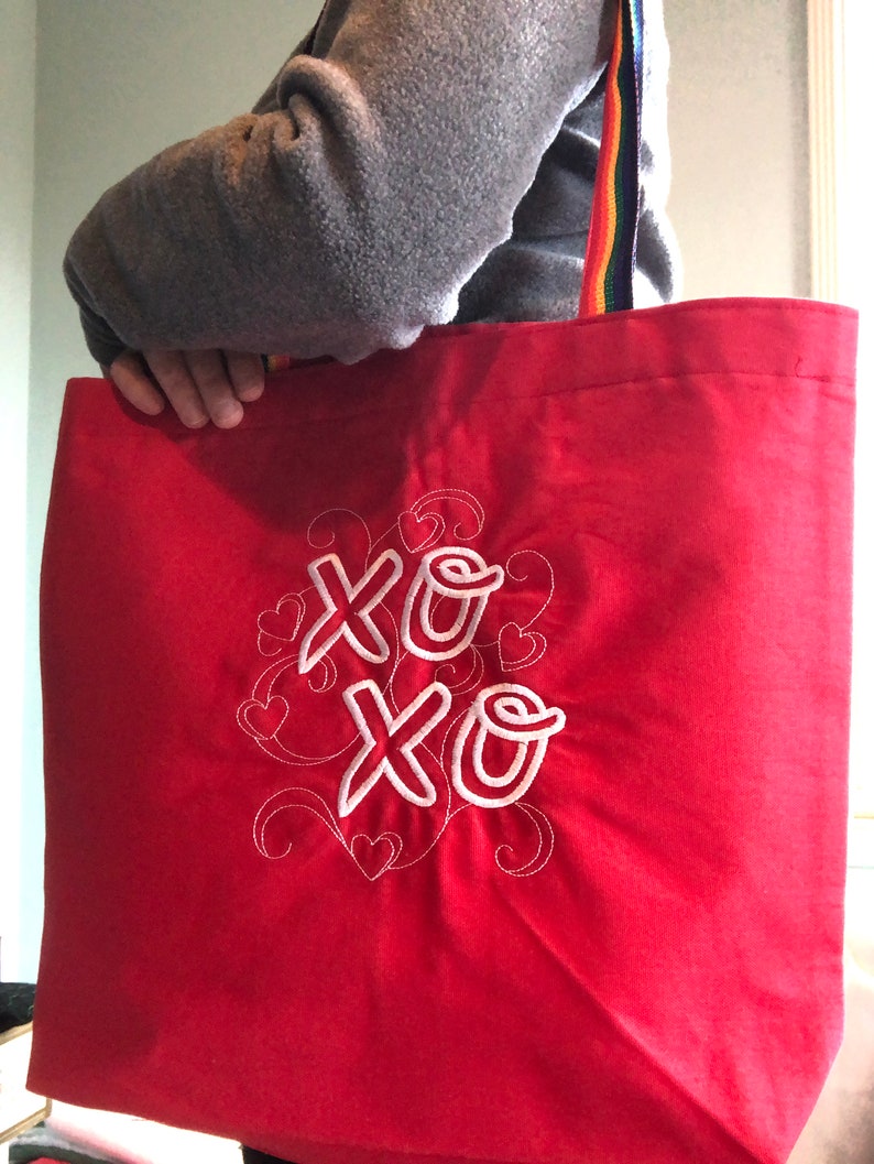 Mom Wife Sister XO Embroidered Tote Bag perfect for Valentine/'s Day or Just to Say I Love You for Girlfriend