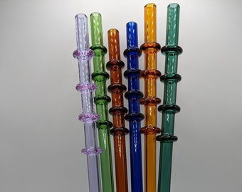 Glass Tiki Drinking Straws | Bamboo Reusable Glass Straw | Eco friendly straw | Barware tiki drink | Tiki bar hot chocolate tea cocktails