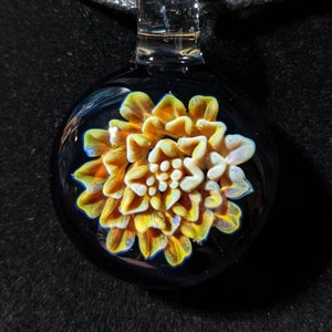 Glass Flower Pendant | Flower Necklace | Flower Jewelry | Borosilicate Glass Pendant | Heady Glass Necklace | Floral Pendant | Glass Art