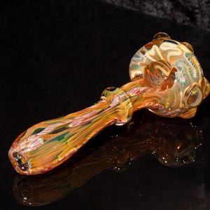Silver fumed glass pipe | Color changing spoon | thick borosilicate heady pipe pocket handmade | Inside out double fumed galaxy space