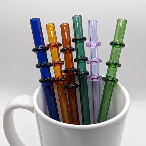 Glass Tiki Drinking Straws | Bamboo Reusable Glass Straw | Eco friendly straw | Barware tiki drink | Tiki bar hot chocolate tea cocktails